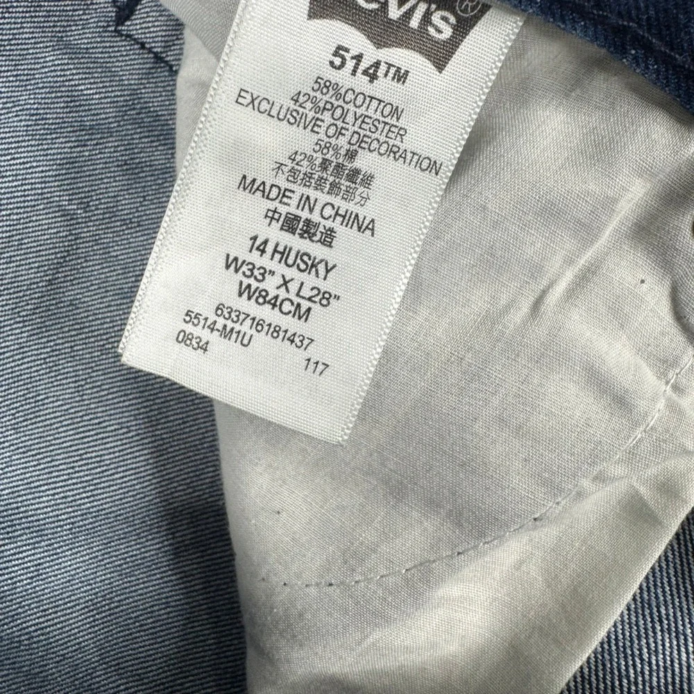 Levis Jeans Boys Size 14 Husky Blue 514 Straight Leg Medium Wash Denim Classic